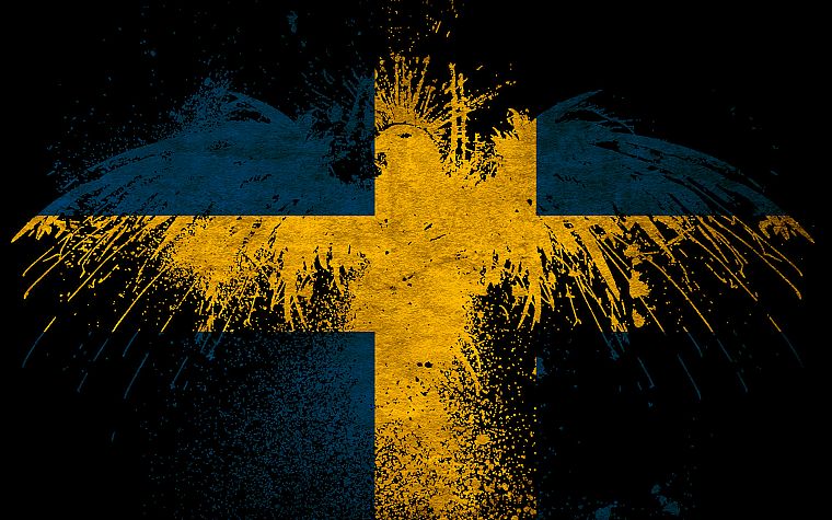 Швеция, орлы, флаги - обои на рабочий стол