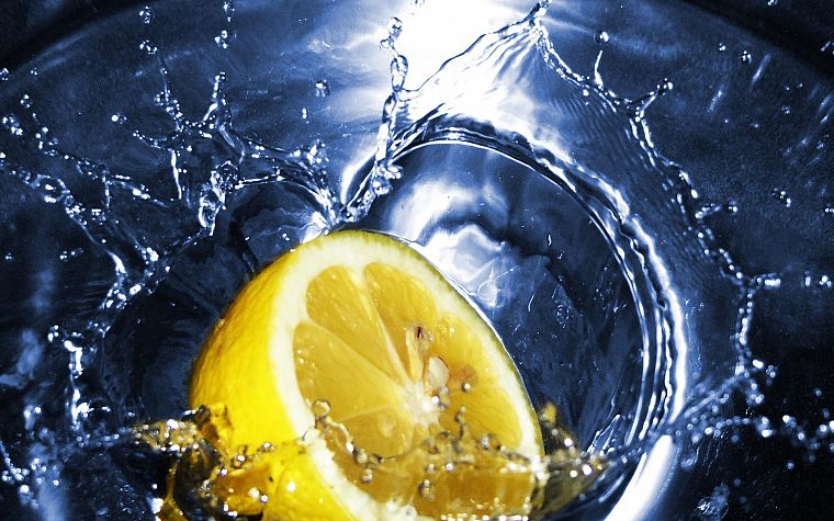 вода, фрукты, еда, лимоны - обои на рабочий стол