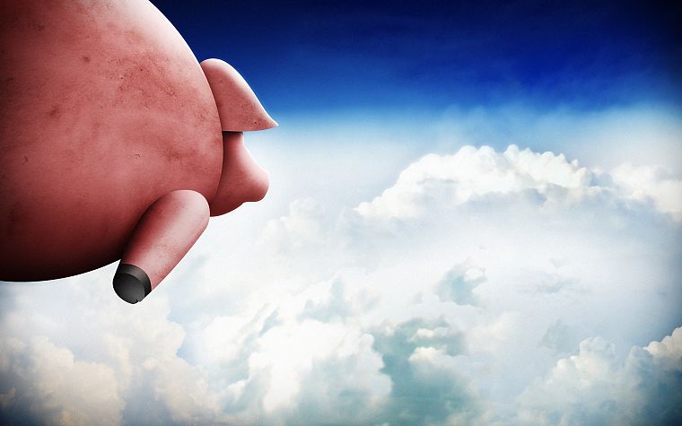 облака, свиней, небо - обои на рабочий стол