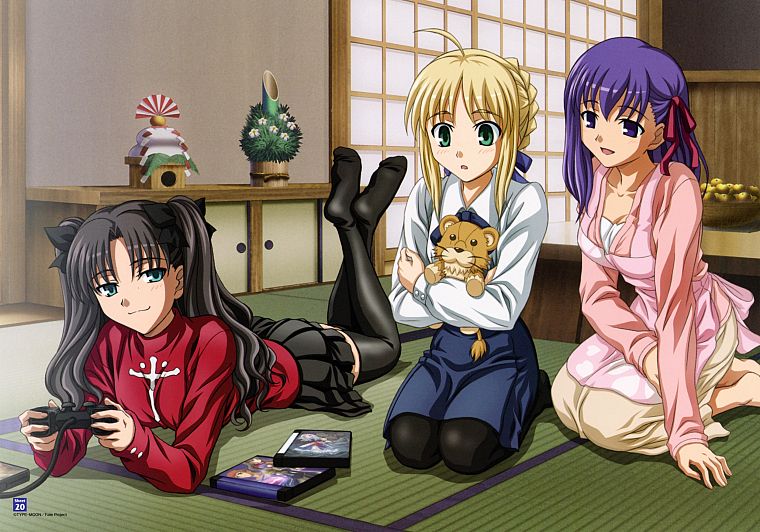Fate/Stay Night (Судьба), Тосака Рин, Type-Moon, Сабля, Мато Сакура, Fate series (Судьба) - обои на рабочий стол