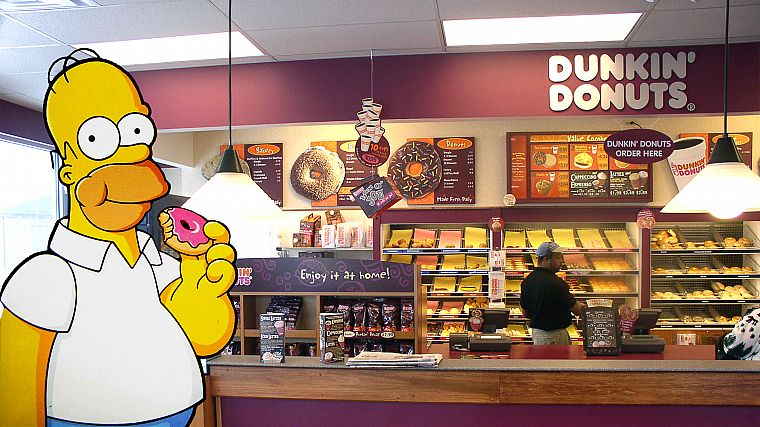 Гомер Симпсон, пончики, Симпсоны, Dunkin 'Donuts - обои на рабочий стол