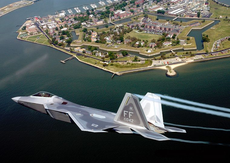 самолет, F-22 Raptor, транспортные средства - обои на рабочий стол