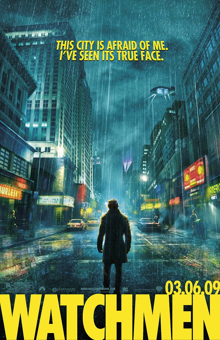 Смотритель, дождь, Роршах, постеры фильмов - обои на рабочий стол