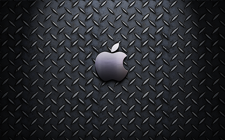 Эппл (Apple), макинтош, сталь, текстуры, логотипы - обои на рабочий стол