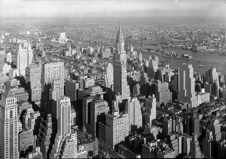 здания, Нью-Йорк, Манхэттен, Chrysler, Крайслер-билдинг - обои на рабочий стол
