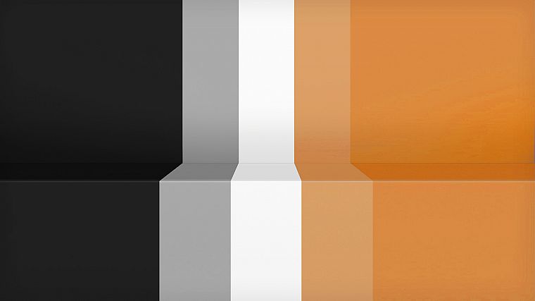 черный цвет, минималистичный, белый, оранжевый цвет, ретро, полосы - обои на рабочий стол