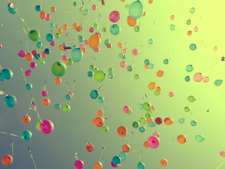 многоцветный, воздушные шары, небо - обои на рабочий стол