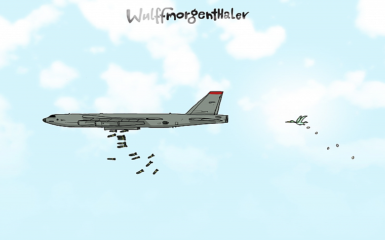 самолет, бомбы, транспортные средства, рисунки - обои на рабочий стол