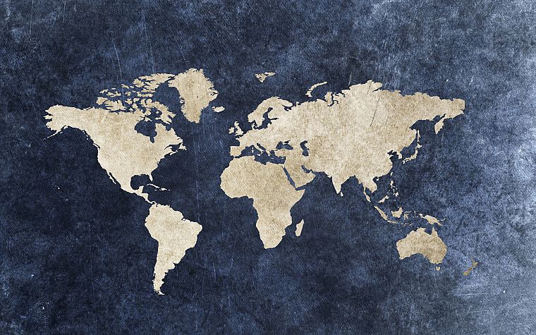 гранж, карта мира - обои на рабочий стол