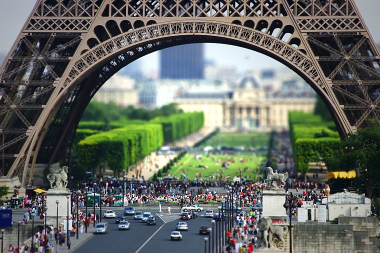 Эйфелева башня, Париж, Франция, сдвигом и наклоном - обои на рабочий стол