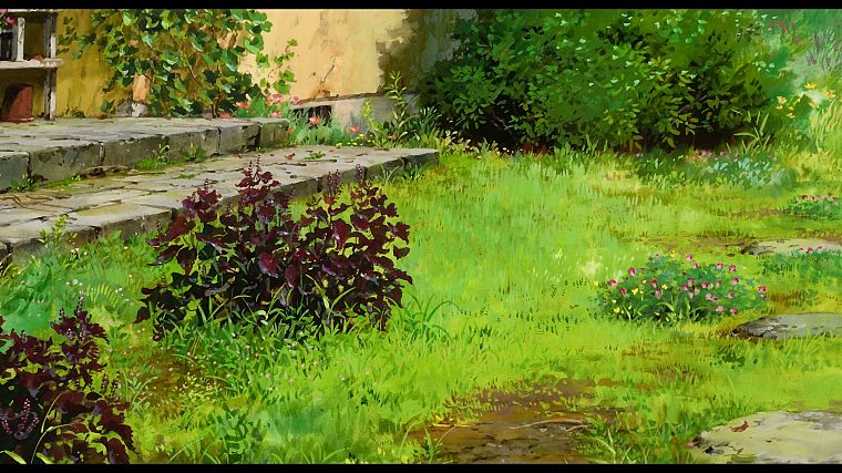 сад, лестницы, растения, Studio Ghibli, Не Karigurashi не Arrietty, Тайный мир Arrietty - обои на рабочий стол