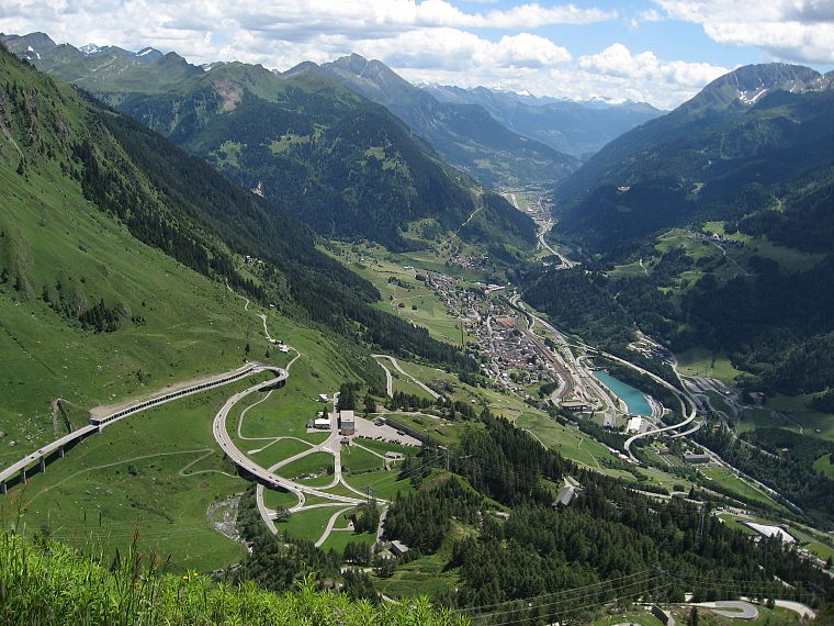 горы, пейзажи, долины, Швейцария, Gotthard Pass - обои на рабочий стол