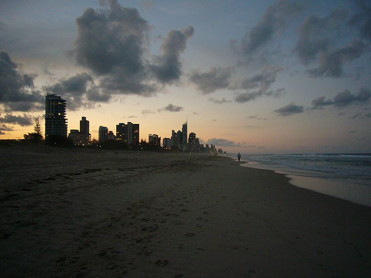 закат, рай, Австралия, Голд-Кост, пляжи - обои на рабочий стол