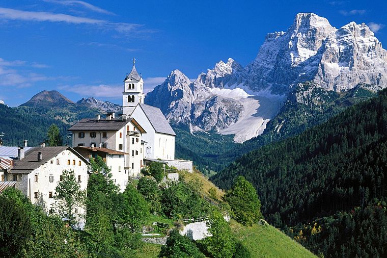пейзажи, церкви, Италия, Альпы - обои на рабочий стол