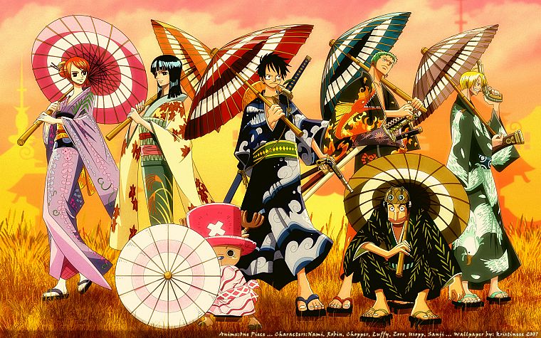 One Piece ( аниме ), Нико Робин, кимоно, Roronoa Зоро, прерыватель, японская одежда, Обезьяна D Луффи, Нами ( One Piece ), Санджи ( One Piece ) - обои на рабочий стол