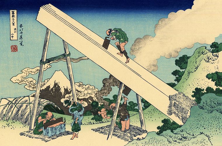 Япония, картины, Гора Фудзи, Кацусика Хокусай, Тридцать шесть видов горы Фудзи - обои на рабочий стол