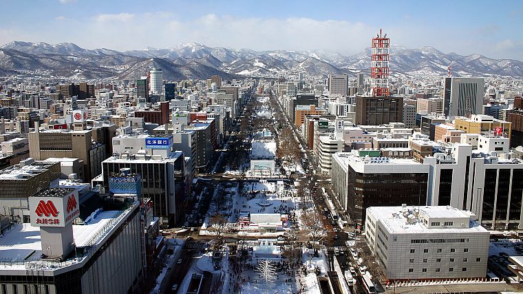 Япония, зима, Саппоро, Снежный фестиваль, города - обои на рабочий стол