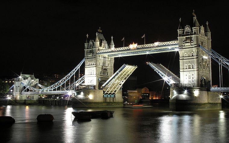 города, ночь, архитектура, Лондон, здания, Тауэрский мост - обои на рабочий стол