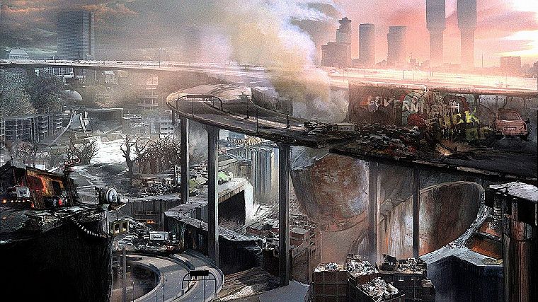 руины, города, разрушение, научная фантастика, пост апокалиптического - обои на рабочий стол