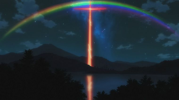 Neon Genesis Evangelion (Евангелион), радуга - обои на рабочий стол