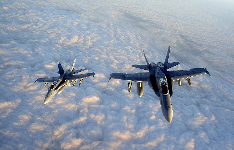 самолет, военный, F18 Hornet - обои на рабочий стол