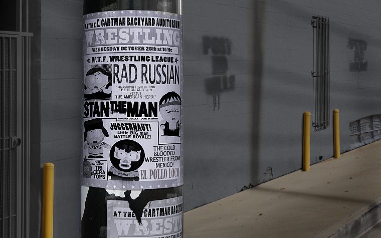 South Park, борьба, Эрик Картман, Стэн Марш, плакаты, Кенни Маккормик, Кайл Брофловски - обои на рабочий стол