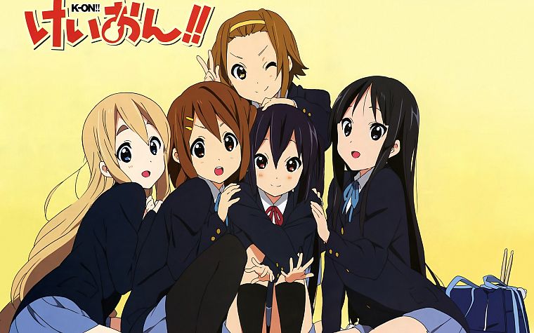 K-ON! (Кэйон!), Hirasawa Юи, Tainaka Ritsu, Kotobuki Tsumugi, Накано Азуса - обои на рабочий стол