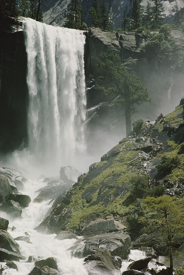зеленый, Калифорния, водопады, реки, Йосемитский национальный парк - обои на рабочий стол