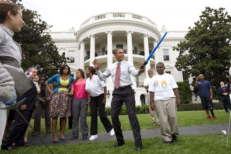 мечи, Барак Обама, Президенты США, Белый дом, Мишель Обама - обои на рабочий стол