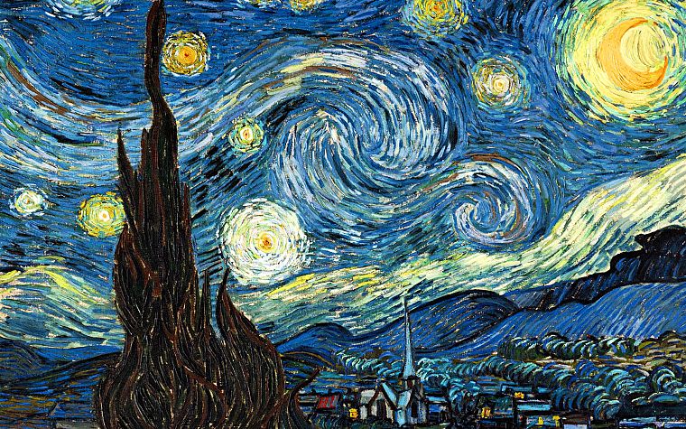 картины, Винсент Ван Гог, Звездная ночь - обои на рабочий стол
