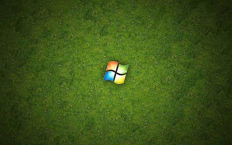 зеленый, абстракции, Windows 7, трава, Microsoft Windows, Cezarislt - обои на рабочий стол