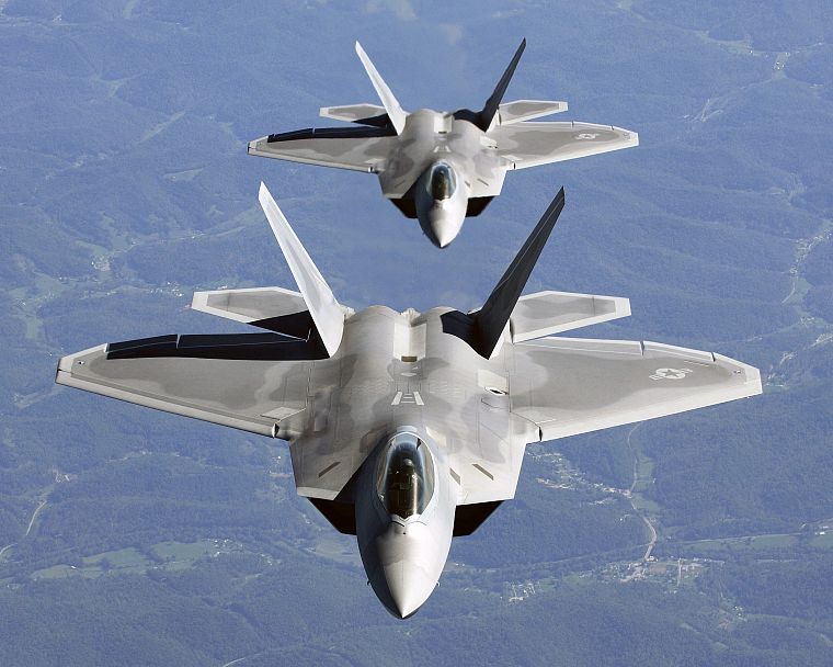 самолет, военный, F-22 Raptor, транспортные средства - обои на рабочий стол