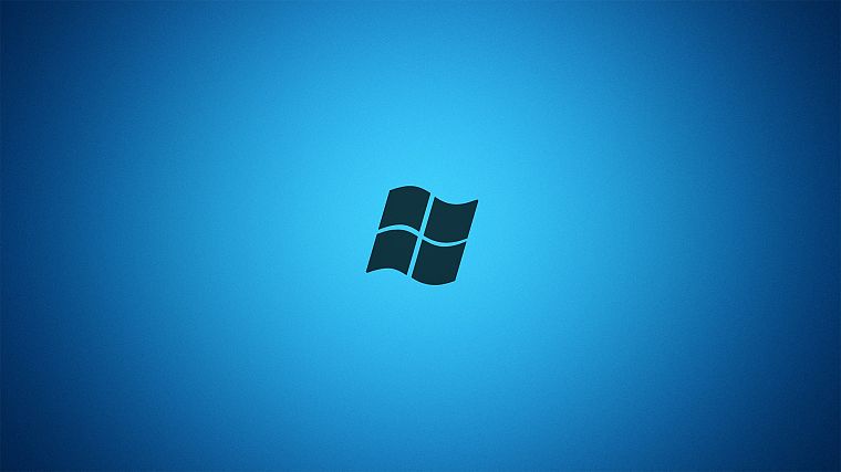 синий, минималистичный, Microsoft Windows, логотипы, виньетка - обои на рабочий стол