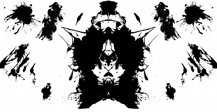 черно-белое изображение, тест Роршаха, брызги - обои на рабочий стол
