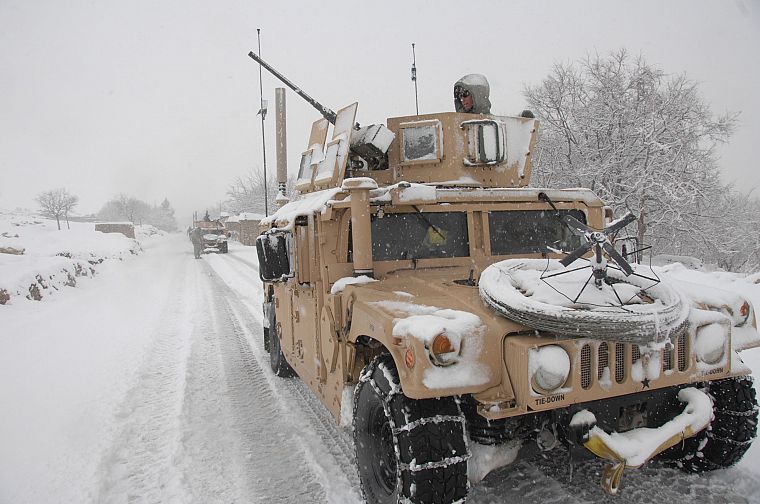 зима, снег, Афганистан, Армия США, Humvee - обои на рабочий стол
