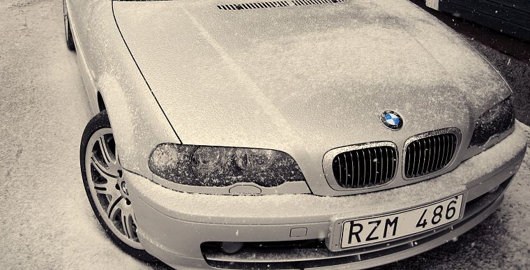 зима, снег, БМВ, автомобили - обои на рабочий стол