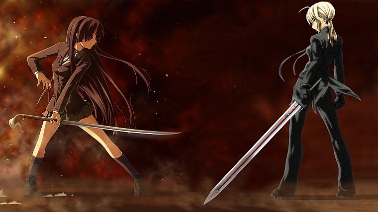 Isayama Йоми, Ga - Rei : Ноль, Сабля, Fate / Zero, кроссоверы, Ga- Rei, Fate series (Судьба) - обои на рабочий стол