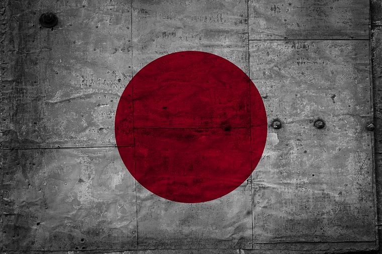 Япония, гранж, флаги - обои на рабочий стол