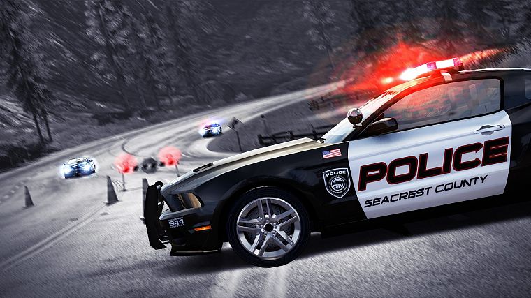 видеоигры, автомобили, полиция, Maserati, транспортные средства, Форд Мустанг, Необходимость Speed ​​Hot Pursuit, компьютерные игры - обои на рабочий стол