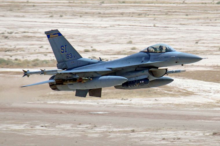 самолет, военный, полет, F- 16 Fighting Falcon - обои на рабочий стол