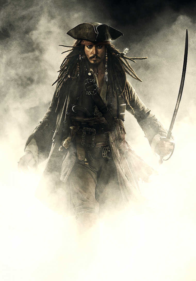 кино, пираты, Пираты Карибского моря, Джонни Депп, Капитан Джек Воробей, мечи - обои на рабочий стол
