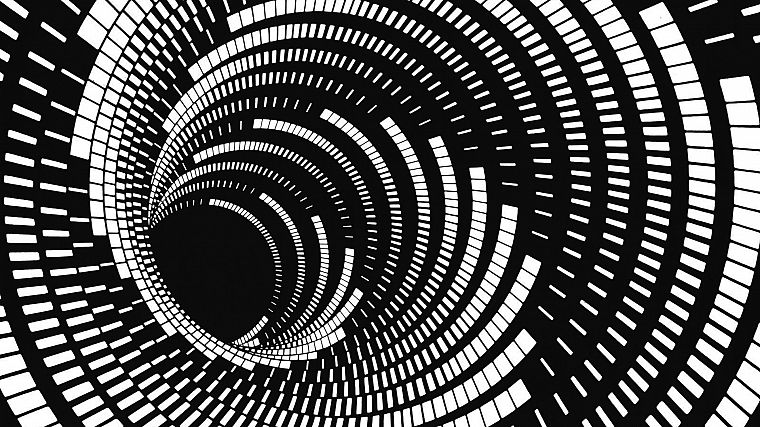 черно-белое изображение, спираль - обои на рабочий стол