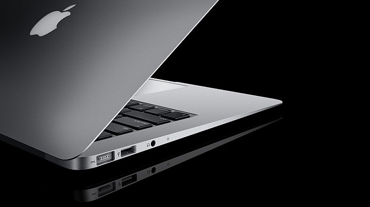 черный цвет, Эппл (Apple), Macbook, упрощенный - обои на рабочий стол