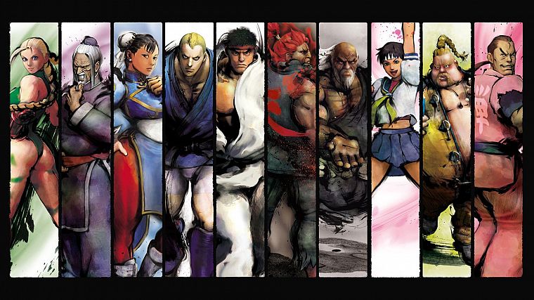 Street Fighter, сакура, Cammy, Рю, Akuma, Chun-Li, Абель - обои на рабочий стол