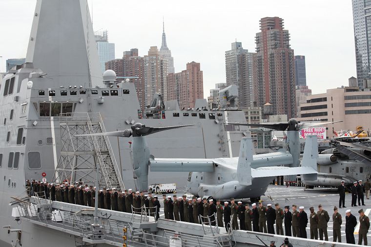 солдаты, самолет, военный, корабли, гигант, Нью-Йорк, транспортные средства, V - 22 Osprey - обои на рабочий стол