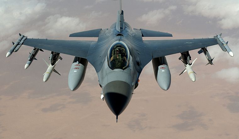 самолет, военный, сокол, F- 16 Fighting Falcon - обои на рабочий стол