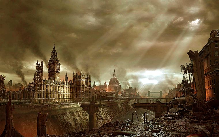 Британия, Лондон, уничтожены - обои на рабочий стол