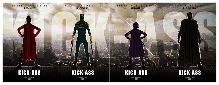 кино, Kick- Ass, постеры фильмов - обои на рабочий стол