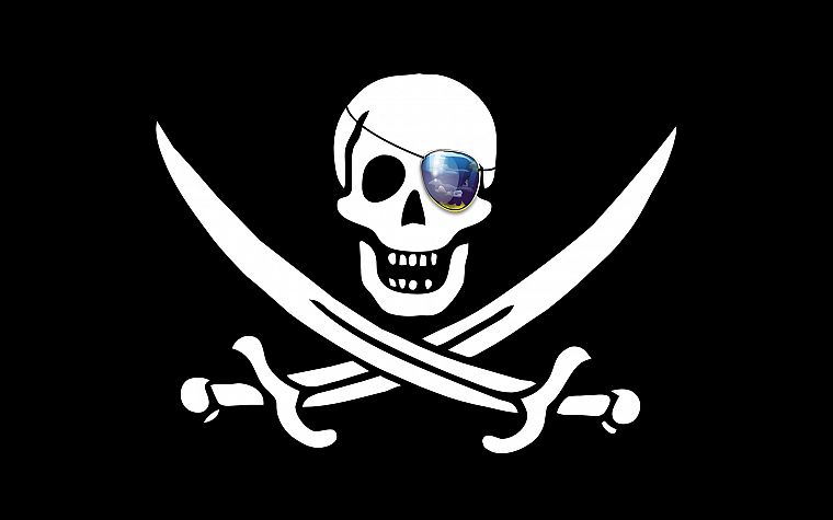 пиратский флаг, повязка на глазу - обои на рабочий стол