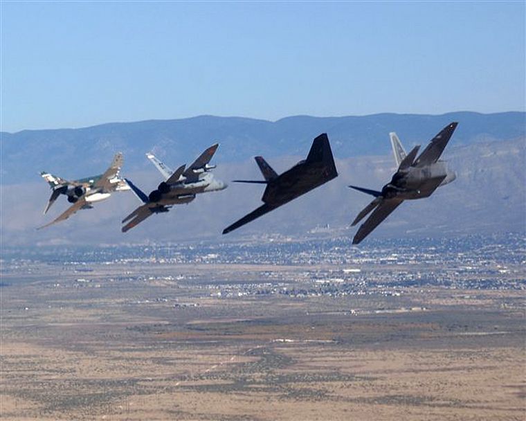 самолет, военный, F-22 Raptor, F - 4 Phantom II, F-15 Eagle, Lockheed F - 117 Nighthawk - обои на рабочий стол